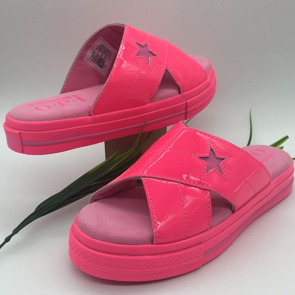 CONVERSE ONE STAR SLIDE HYPER PINK/LT STRAWBERRY - Picture 3 of 8